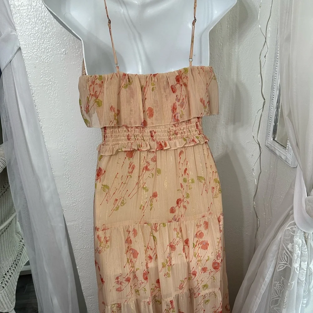 PAIGE KALANI FLORAL maxi Orange AFTERGLOW DRESS size XS - Picture 6 of 8